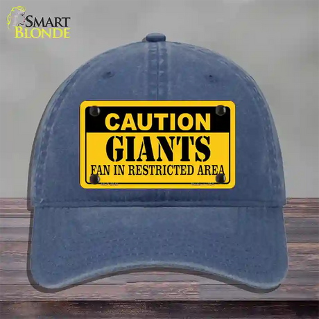 Caution Giants Fan Novelty License Plate Hat Unconstructed Cotton / Navy