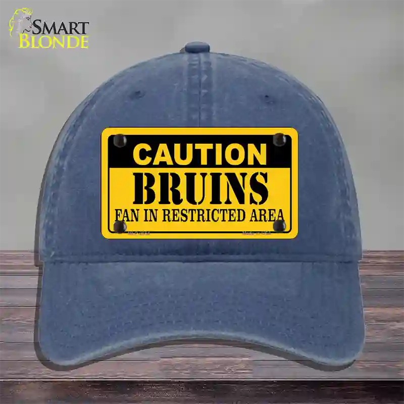 Caution Bruins Vanity Novelty License Plate Hat Unconstructed Cotton / Navy