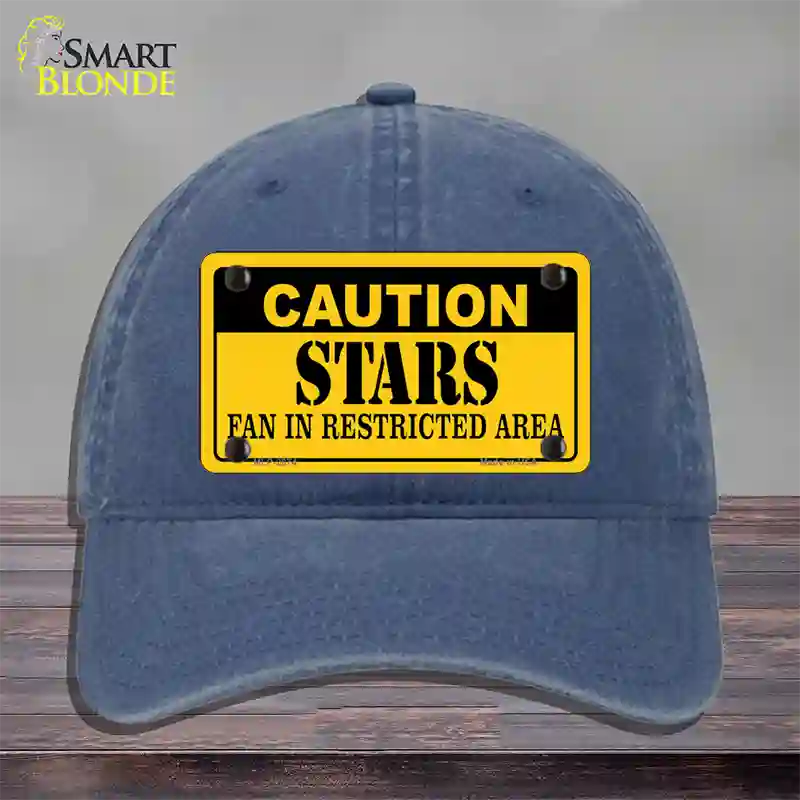 Caution Stars Novelty License Plate Hat Unconstructed Cotton / Navy