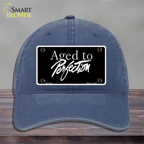 Aged To Perfection Novelty License Plate Hat Unconstructed Cotton / Navy