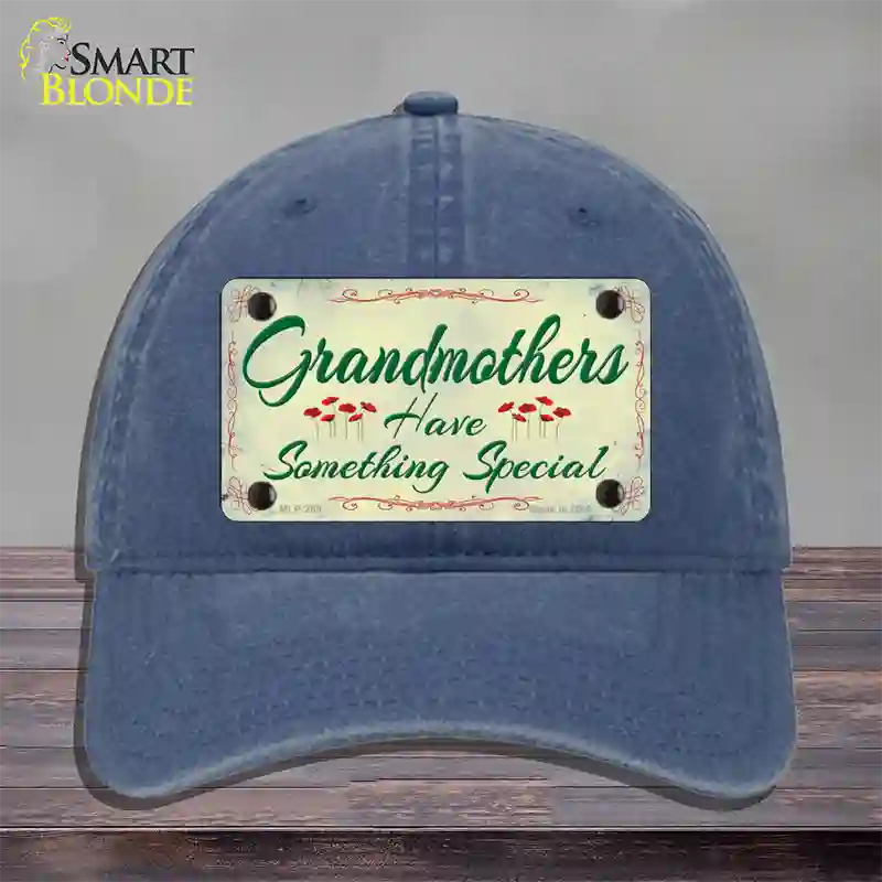 Grandmothers Something Special Novelty License Plate Hat Unconstructed Cotton / Navy