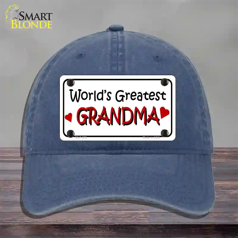 Worlds Greatest Grandma Novelty License Plate Hat Unconstructed Cotton / Navy