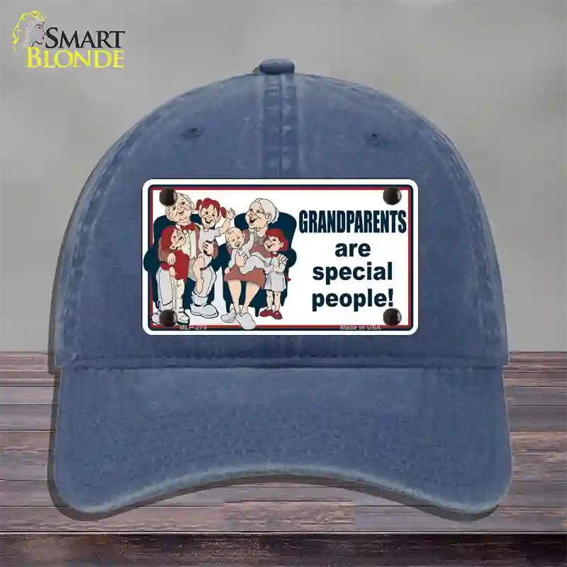 Grandparents Are Special People Novelty License Plate Hat Unconstructed Cotton / Navy