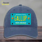 Gallup New Mexico Teal Novelty License Plate Hat Unconstructed Cotton / Navy