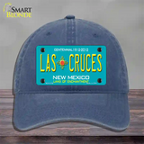 Las Cruces New Mexico Teal Novelty License Plate Hat Unconstructed Cotton / Navy