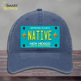 Native New Mexico Teal Novelty License Plate Hat Unconstructed Cotton / Navy