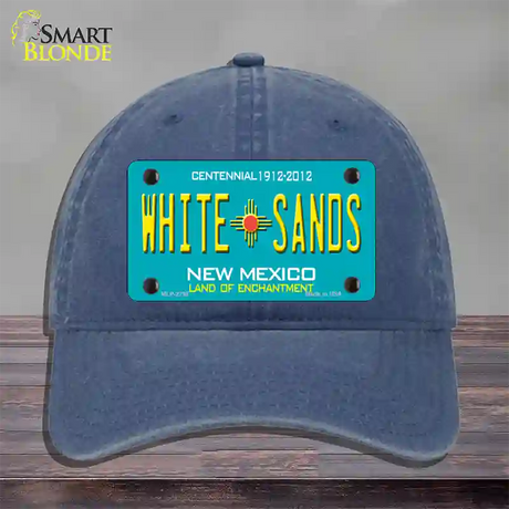 White Sands New Mexico Teal Novelty License Plate Hat Unconstructed Cotton / Navy