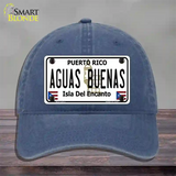 Aguas Buenas Puerto Rico Novelty License Plate Hat Unconstructed Cotton / Navy