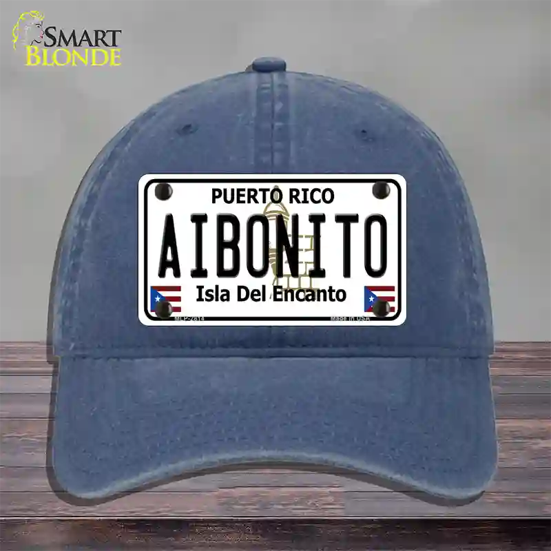 Aibonito Puerto Rico Novelty License Plate Hat Unconstructed Cotton / Navy