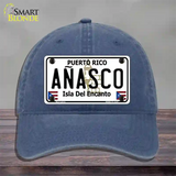 Anasco Puerto Rico Novelty License Plate Hat Unconstructed Cotton / Navy