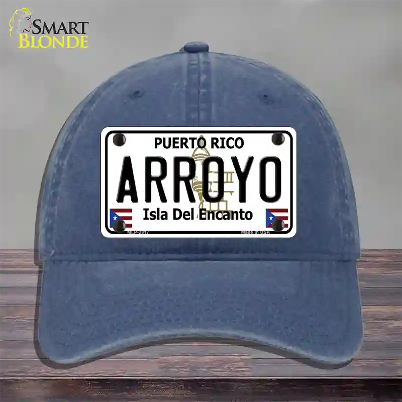 Arroyo Puerto Rico Novelty License Plate Hat Unconstructed Cotton / Navy