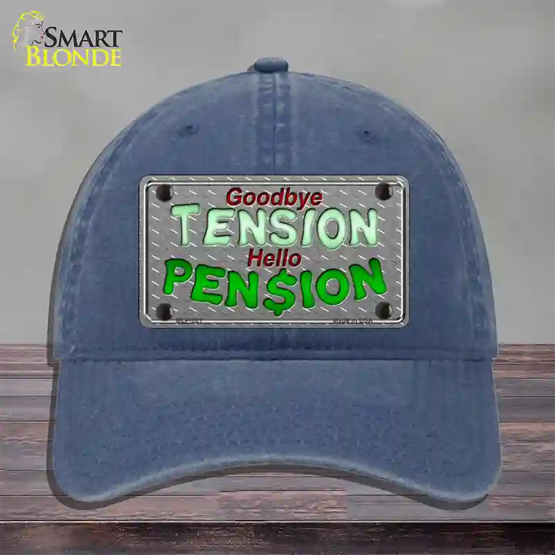 Tension Pension Novelty License Plate Hat Unconstructed Cotton / Navy