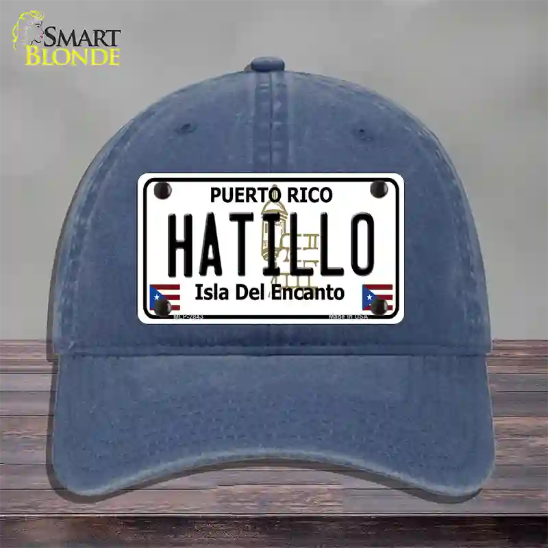 Hatillo Puerto Rico Novelty License Plate Hat Unconstructed Cotton / Navy