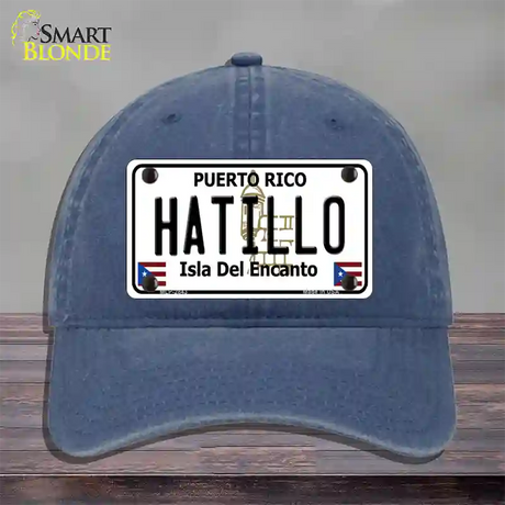 Hatillo Puerto Rico Novelty License Plate Hat Unconstructed Cotton / Navy