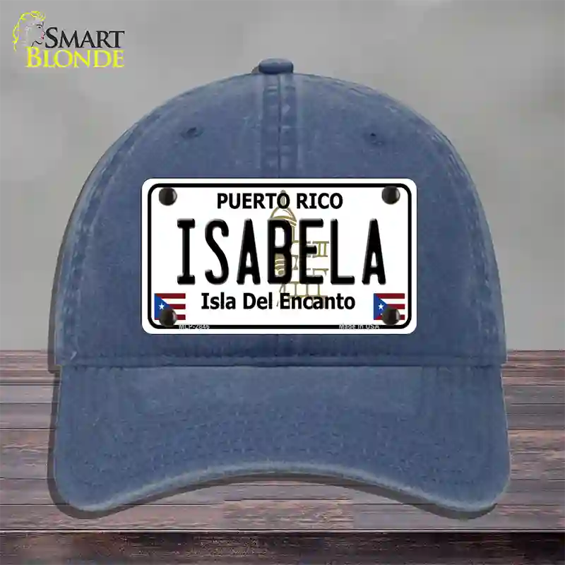 Isabela Puerto Rico Novelty License Plate Hat Unconstructed Cotton / Navy