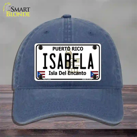 Isabela Puerto Rico Novelty License Plate Hat Unconstructed Cotton / Navy