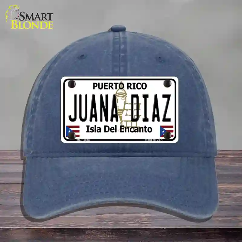 Juana Diaz Puerto Rico Novelty License Plate Hat Unconstructed Cotton / Navy