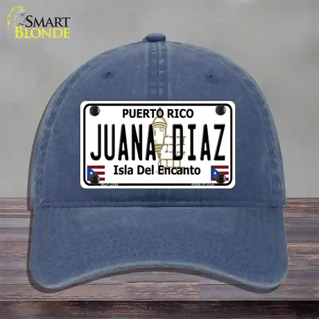 Juana Diaz Puerto Rico Novelty License Plate Hat Unconstructed Cotton / Navy