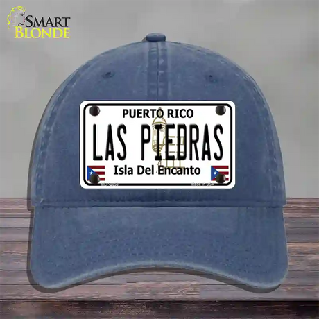 Las Piedras Puerto Rico Novelty License Plate Hat Unconstructed Cotton / Navy