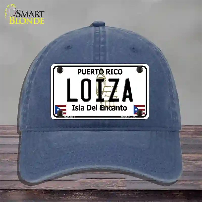 Loiza Puerto Rico Novelty License Plate Hat Unconstructed Cotton / Navy