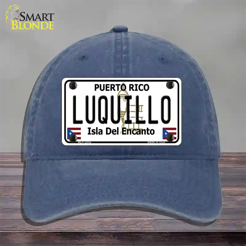 Luquillo Puerto Rico Novelt Novelty License Plate Hat Unconstructed Cotton / Navy