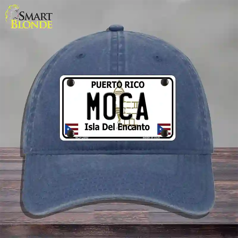 Moca Puerto Rico Novelty License Plate Hat Unconstructed Cotton / Navy