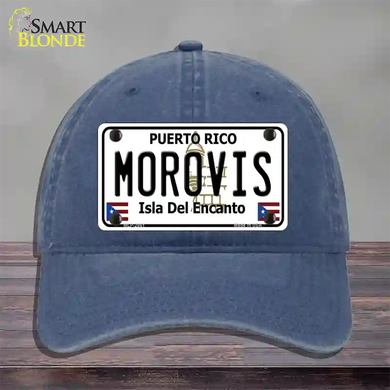 Morovis Puerto Rico Novelty License Plate Hat Unconstructed Cotton / Navy