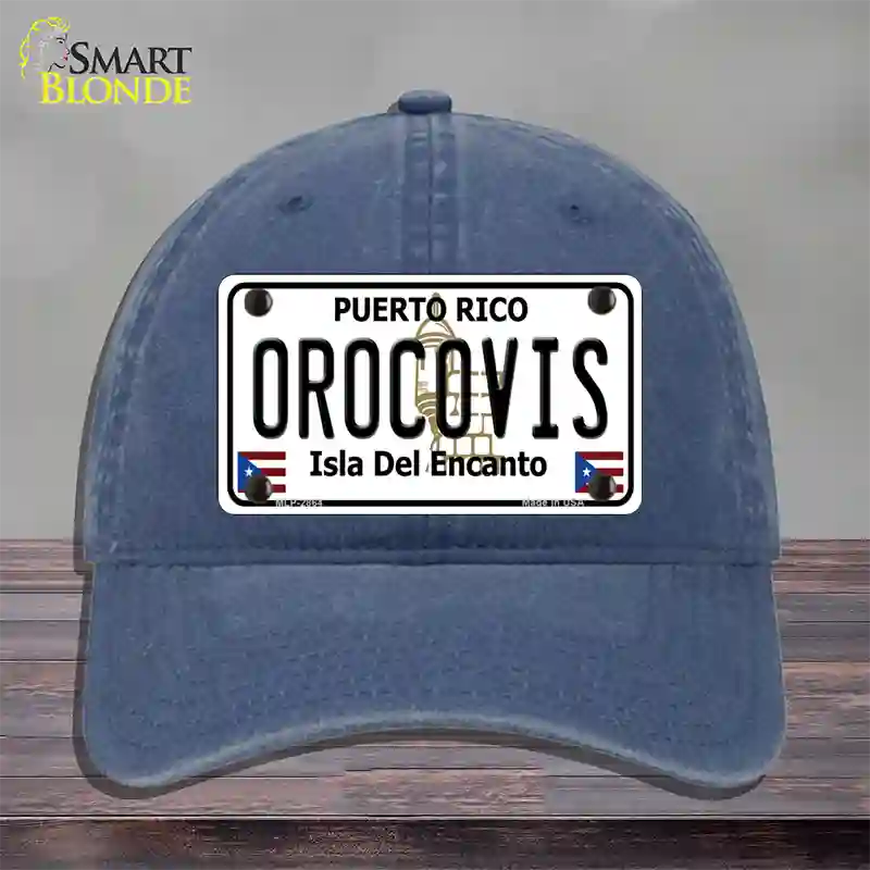 Orocovis Puerto Rico Novelty License Plate Hat Unconstructed Cotton / Navy