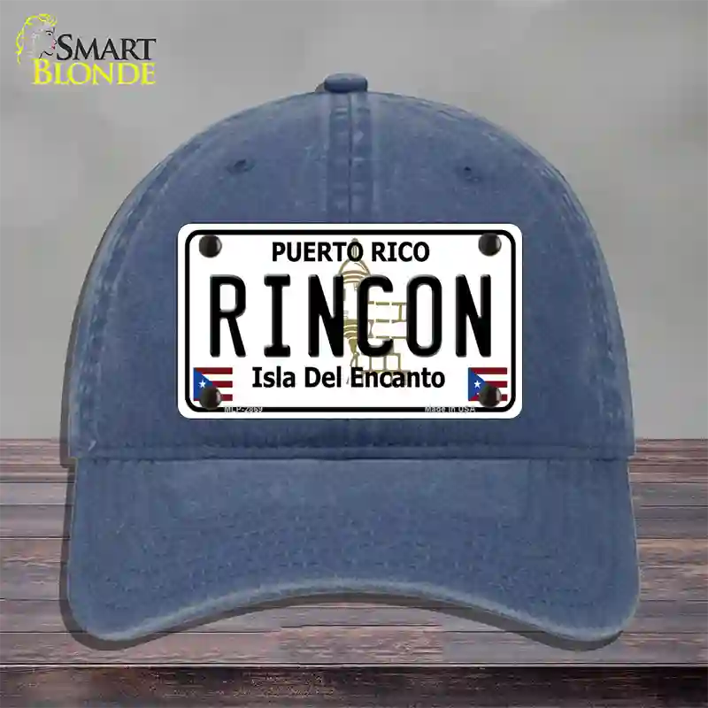 Rincon Puerto Rico Novelty License Plate Hat Unconstructed Cotton / Navy