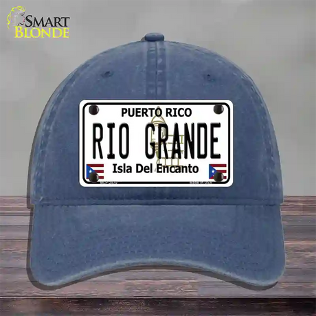 Rio Grande Puerto Rico Novelty License Plate Hat Unconstructed Cotton / Navy