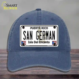 San German Puerto Rico Novelty License Plate Hat Unconstructed Cotton / Navy