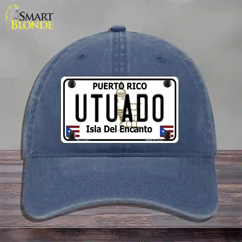 Utuado Puerto Rico Novelty License Plate Hat Unconstructed Cotton / Navy