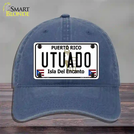 Utuado Puerto Rico Novelty License Plate Hat Unconstructed Cotton / Navy