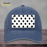 Black White Polka Dot Novelty License Plate Hat Unconstructed Cotton / Navy