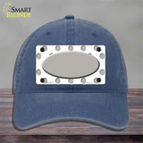 Grey White Polka Dot Grey Center Oval Novelty License Plate Hat Unconstructed Cotton / Navy