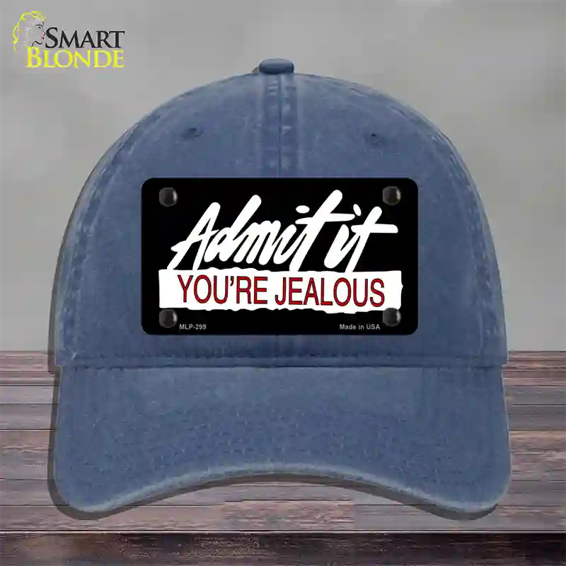 Admit It Your Jealous Novelty License Plate Hat Unconstructed Cotton / Navy