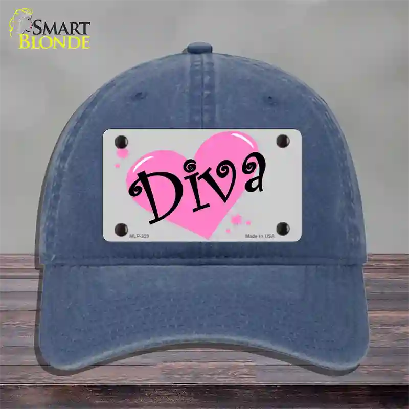 Diva Novelty License Plate Hat Unconstructed Cotton / Navy