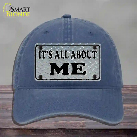 Its All About Me Novelty License Plate Hat Unconstructed Cotton / Navy