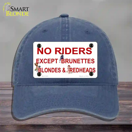 No Riders Except Novelty License Plate Hat Unconstructed Cotton / Navy