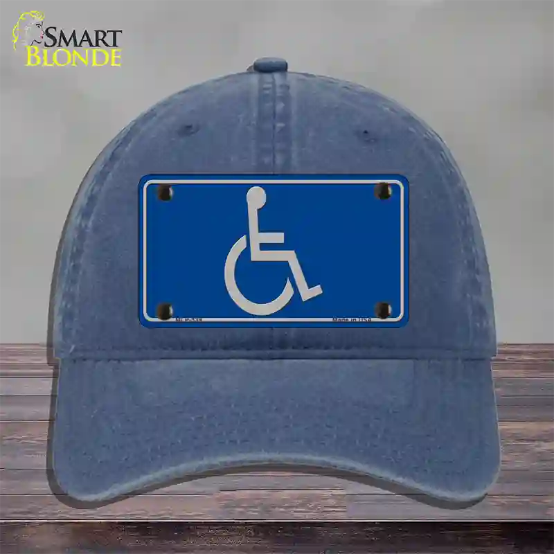 Handicap Logo Novelty License Plate Hat Unconstructed Cotton / Navy