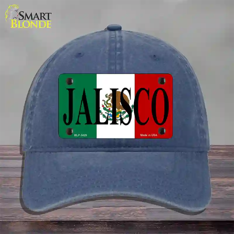 Jalisco Mexico Flag Novelty License Plate Hat Unconstructed Cotton / Navy