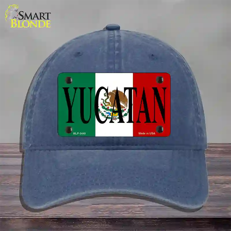 Yucatan Novelty License Plate Hat Unconstructed Cotton / Navy