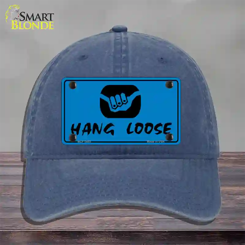 Hang Loose Novelty License Plate Hat Unconstructed Cotton / Navy