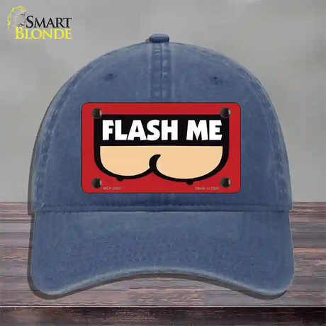 Flash Me Novelty License Plate Hat Unconstructed Cotton / Navy