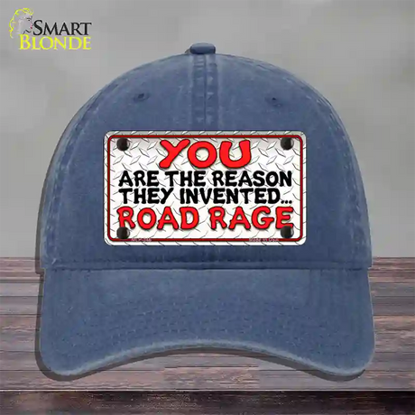 Invented Road Rage Novelty License Plate Hat Unconstructed Cotton / Navy