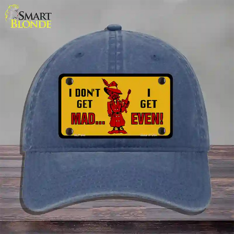 Dont Get Mad Novelty License Plate Hat Unconstructed Cotton / Navy