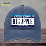 Big Apple New York Novelty License Plate Hat Unconstructed Cotton / Navy