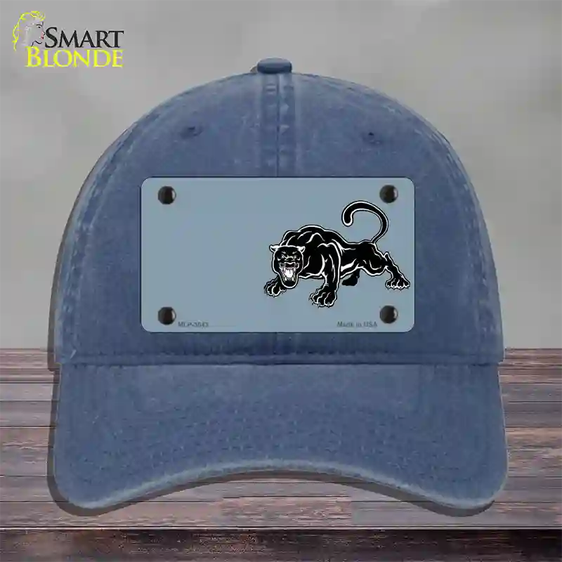 Black Panther Offset Novelty License Plate Hat Unconstructed Cotton / Navy