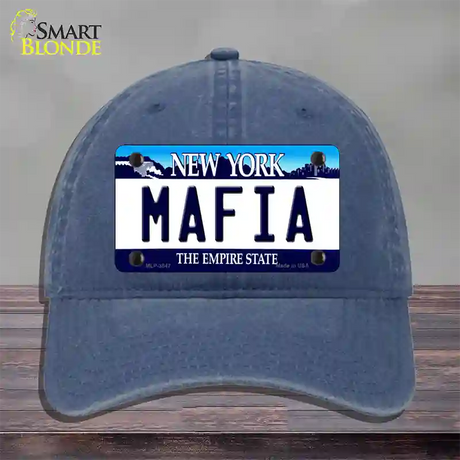 Mafia New York Novelty License Plate Hat Unconstructed Cotton / Navy