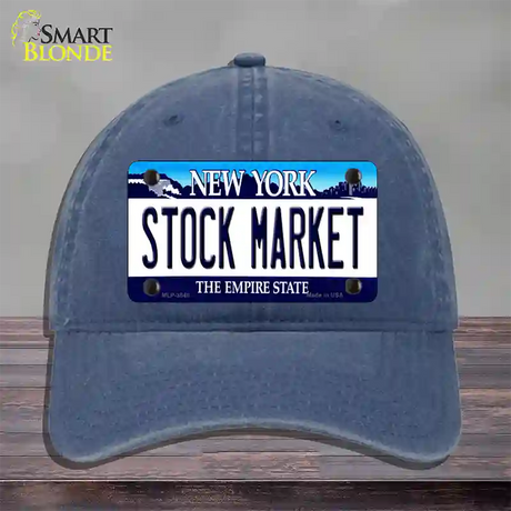 Stock Market New York Novelty License Plate Hat Unconstructed Cotton / Navy